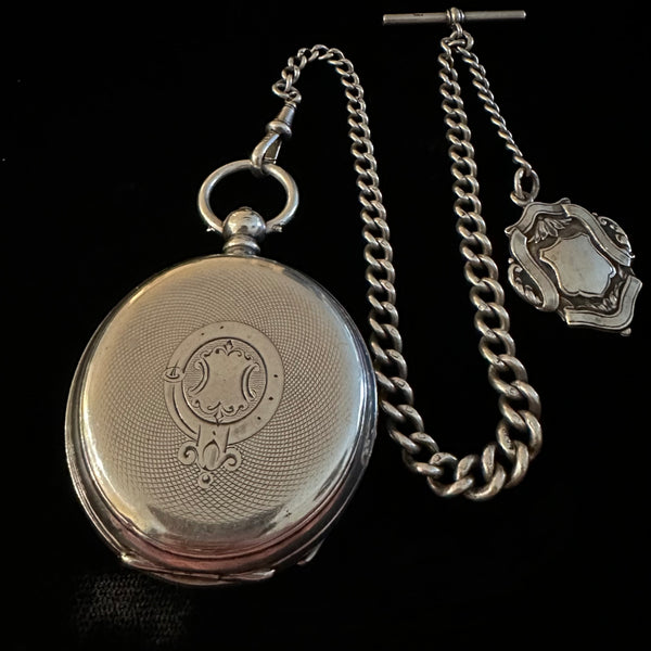 KENDAL & DENT BRITISH POCKET WATCH WITH CHAIN & FOB - Ashton