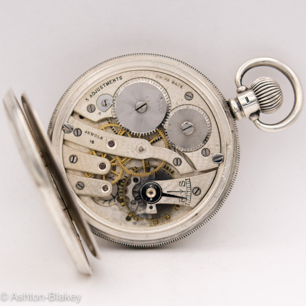 STERLING SILVER  CYMA Pocket Watch Pocket Watches - Ashton-Blakey Vintage Watches