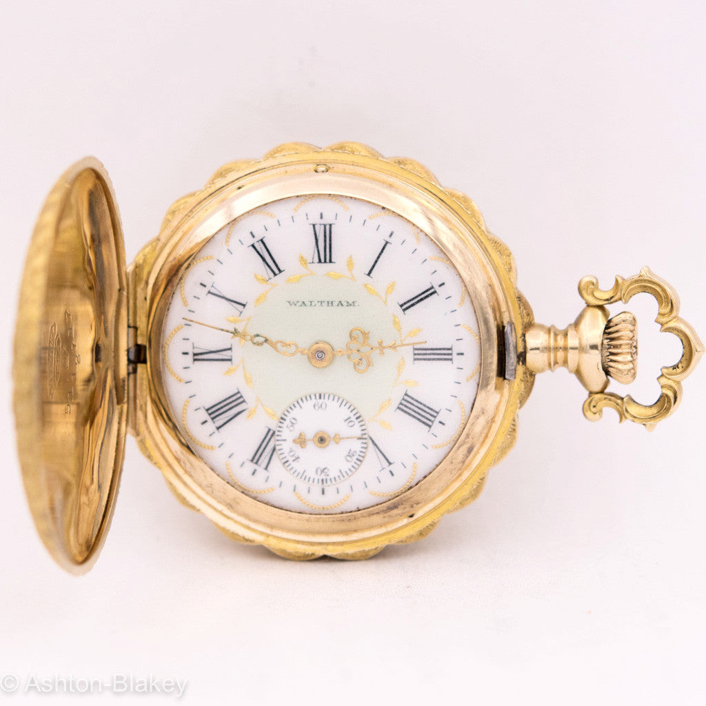 WALTHAM 14K  GOLD MULTICOLOR POCKET WATCH Pocket Watches - Ashton-Blakey Vintage Watches