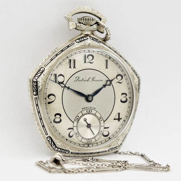 GRUEN 14K GOLD Veri Thin Precision Pocket Watch Pocket Watches - Ashton-Blakey Vintage Watches