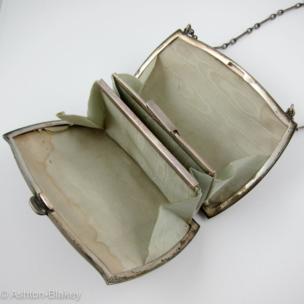 STERLING SILVER evening purse with sterling silver chain Jewelry - Ashton-Blakey Vintage Watches