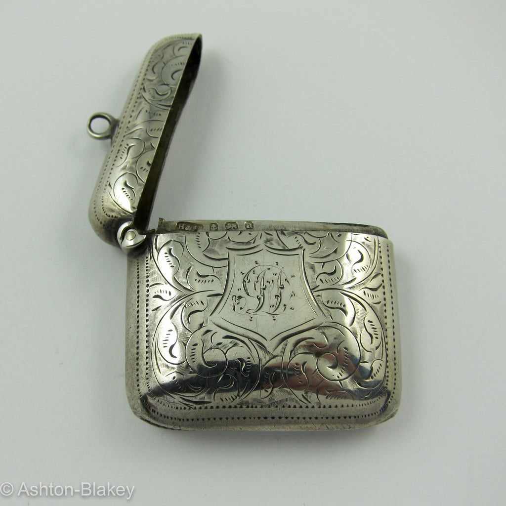 English Sterling silver match safe Birmingham Jewelry - Ashton-Blakey Vintage Watches