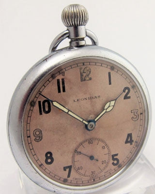 LEONIDAS LL2032 CIRCA 1939 LEONIDAS WWII British Military Pocket Watch Pocket Watches - Ashton-Blakey Vintage Watches