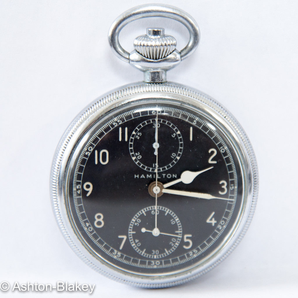 HAMILTON MODEL 23 MILITARY CHRONOGRAPH Pocket Watches - Ashton-Blakey Vintage Watches