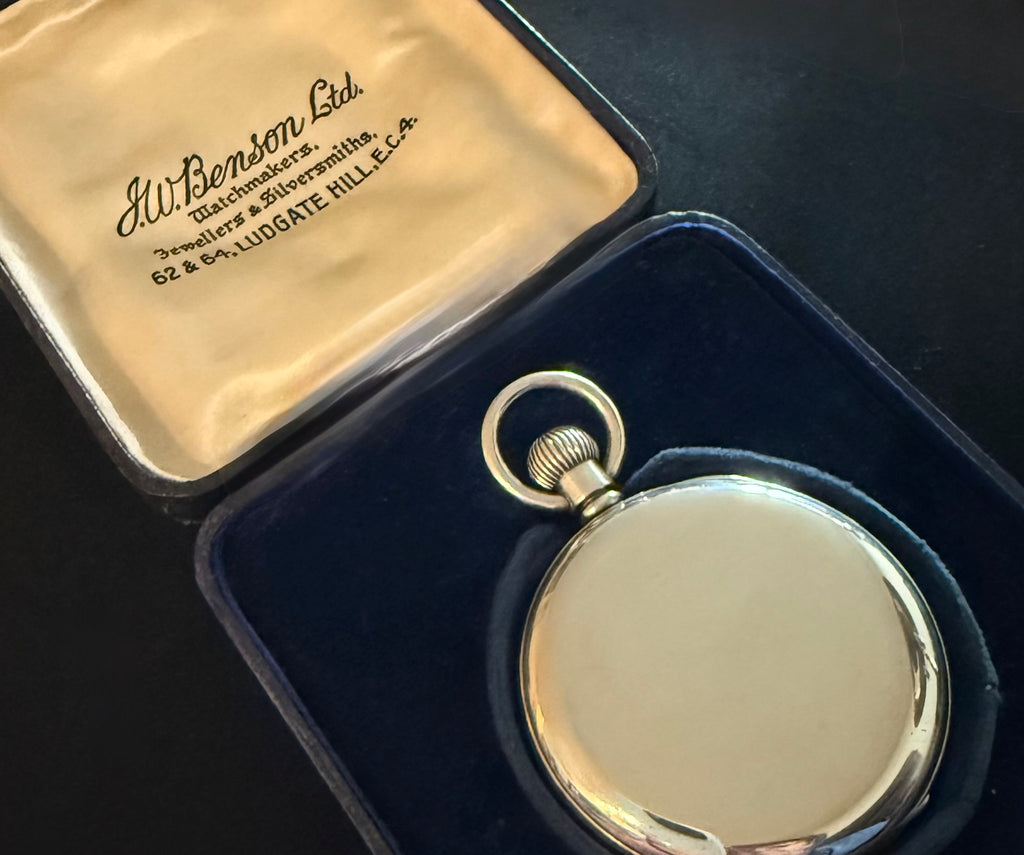 J W BENSON SILVER POCKET WATCH