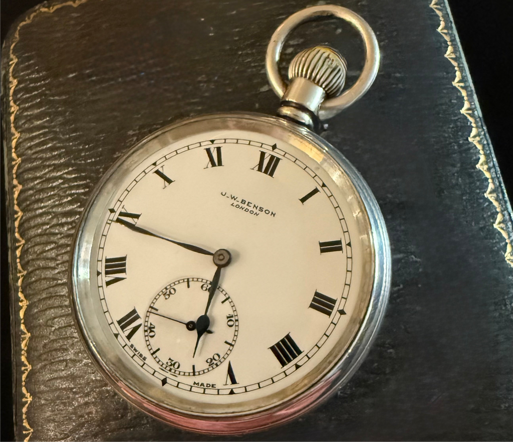 J W BENSON SILVER pocket watch