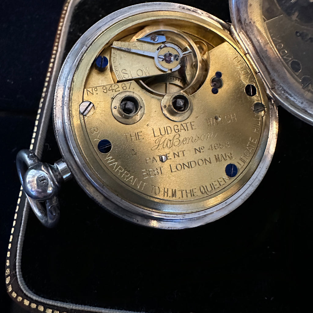 J W BENSON ENGLISH SILVER POCKET WATCH