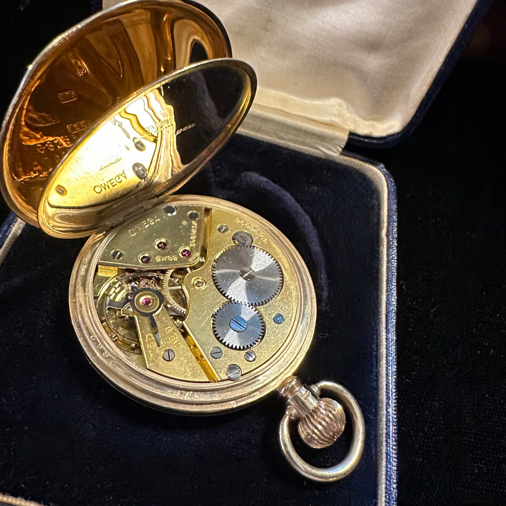 9K GOLD OMEGA POCKET WATCH