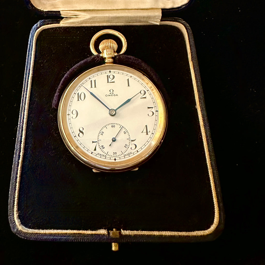 9K GOLD OMEGA POCKET WATCH