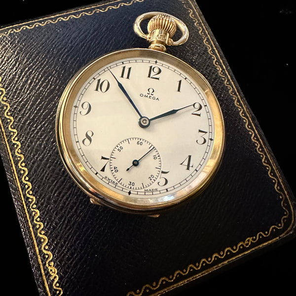 9K GOLD OMEGA POCKET WATCH