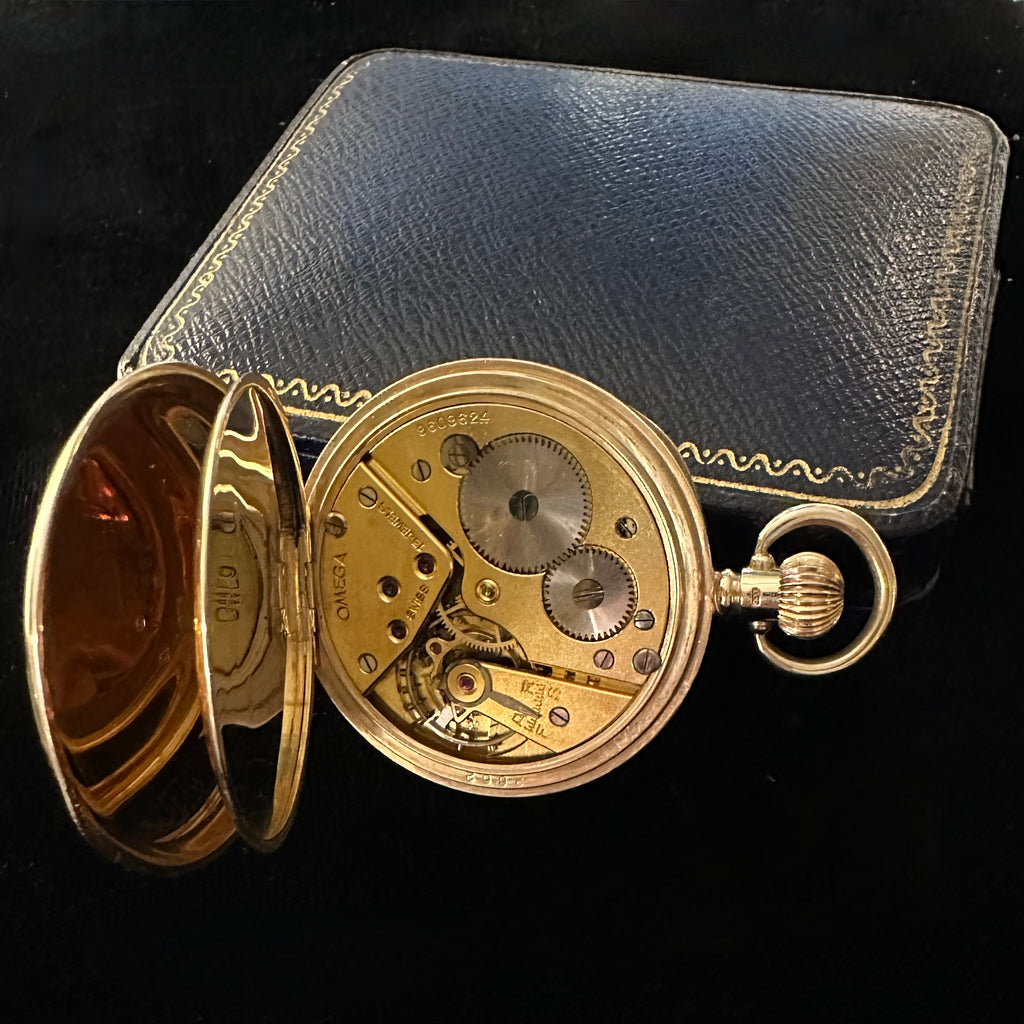 9K GOLD OMEGA POCKET WATCH