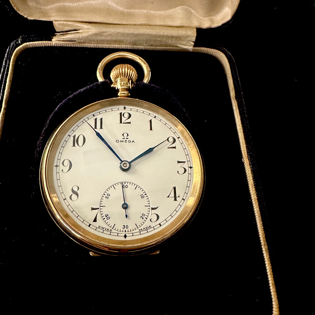 9K GOLD OMEGA POCKET WATCH