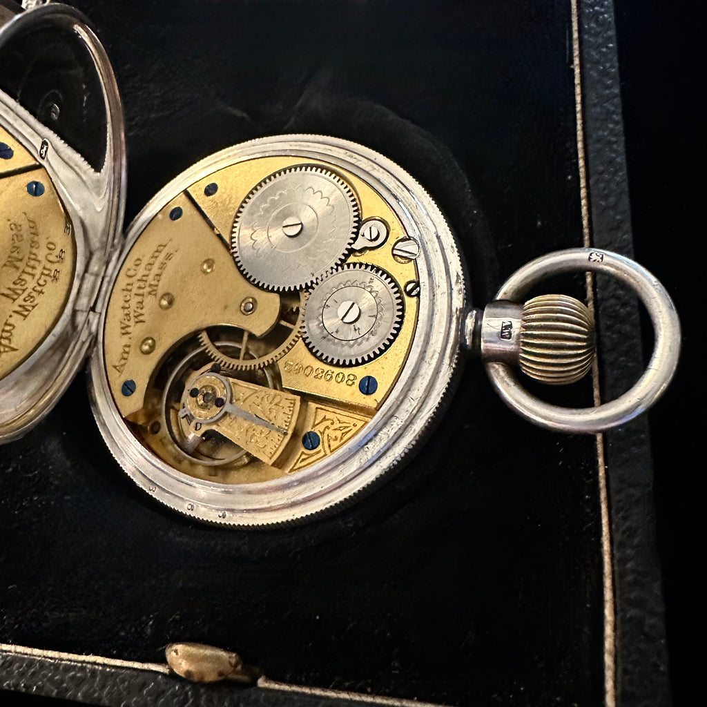 ENGLISH SILVER WALTHAM POCKET WATCH