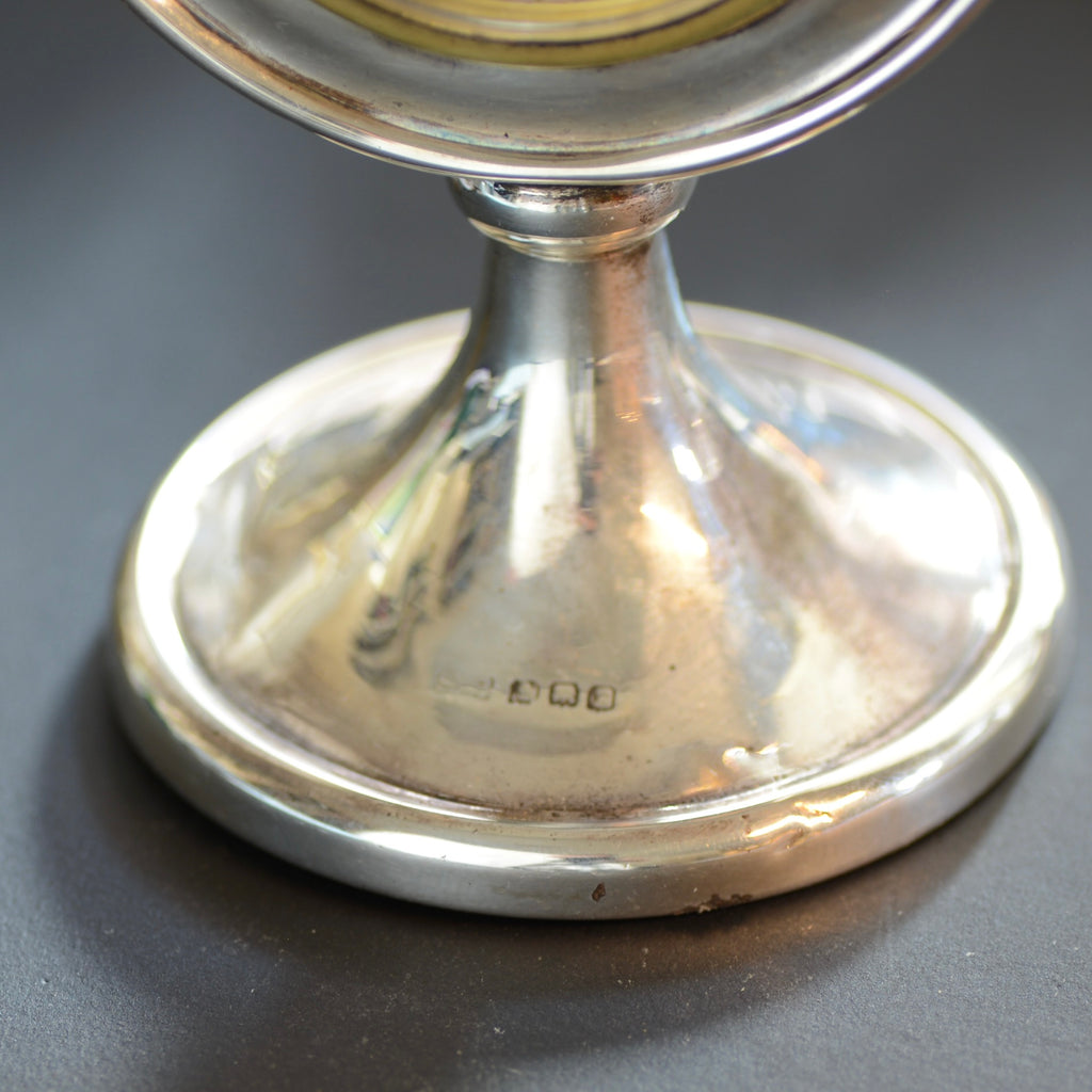Fine Edwardian Swiss Silver Mantel / Desk Clock