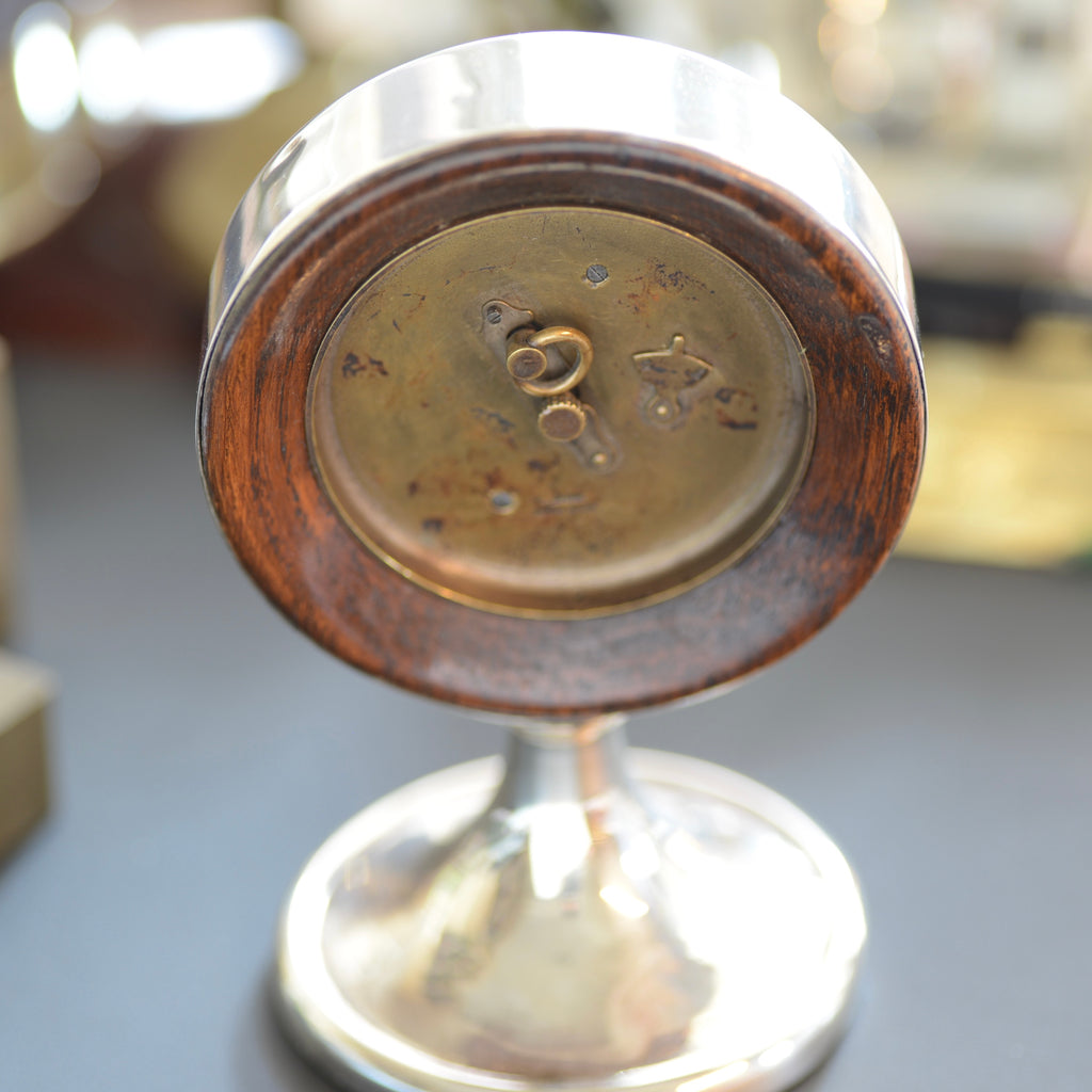 Fine Edwardian Swiss Silver Mantel / Desk Clock