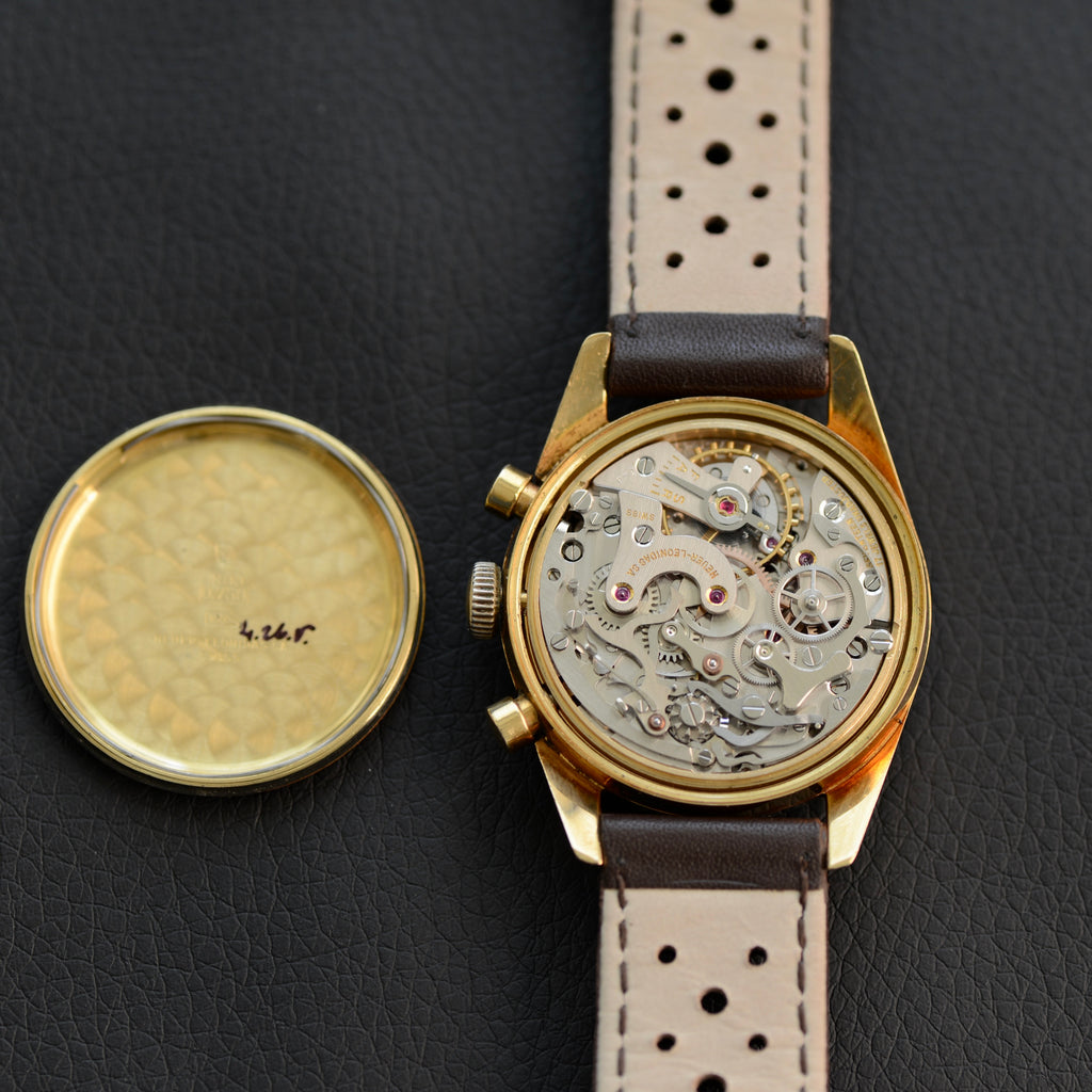 Early 1960's Heuer Carrera 2448N – 18K Solid Gold Black Dial