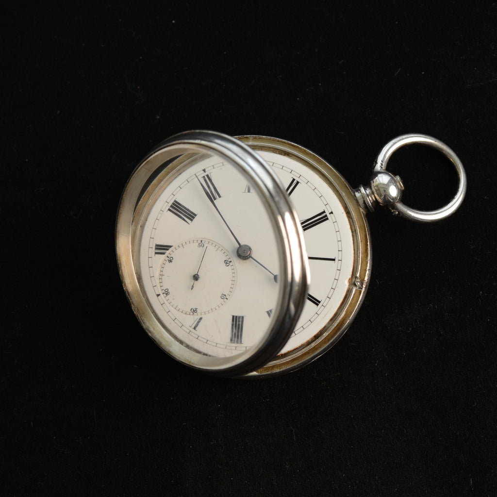 KENDAL &amp; DENT SILVER POCKET WATCH WITH ORIGINAL BOX