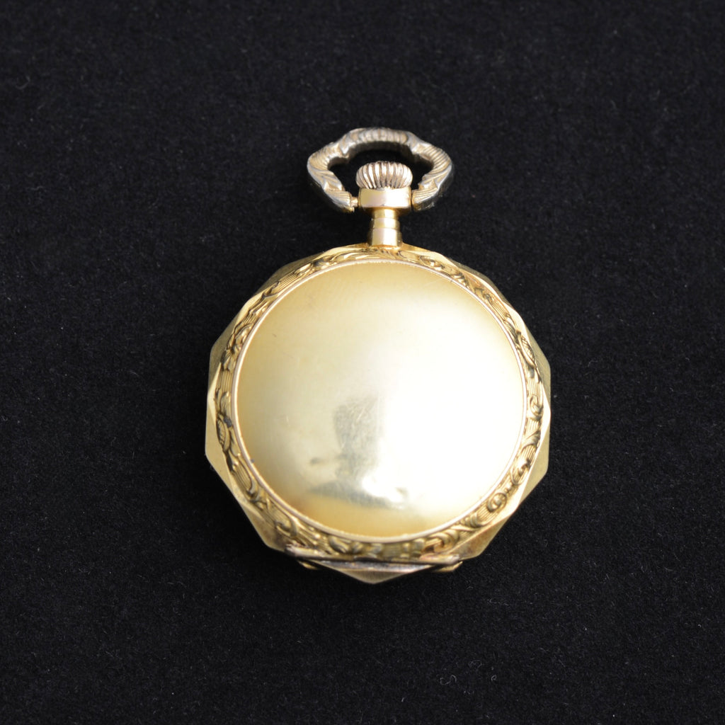 Antique 14K Gold Swiss 15-Jewel Hunter Pocket Watch Pendant