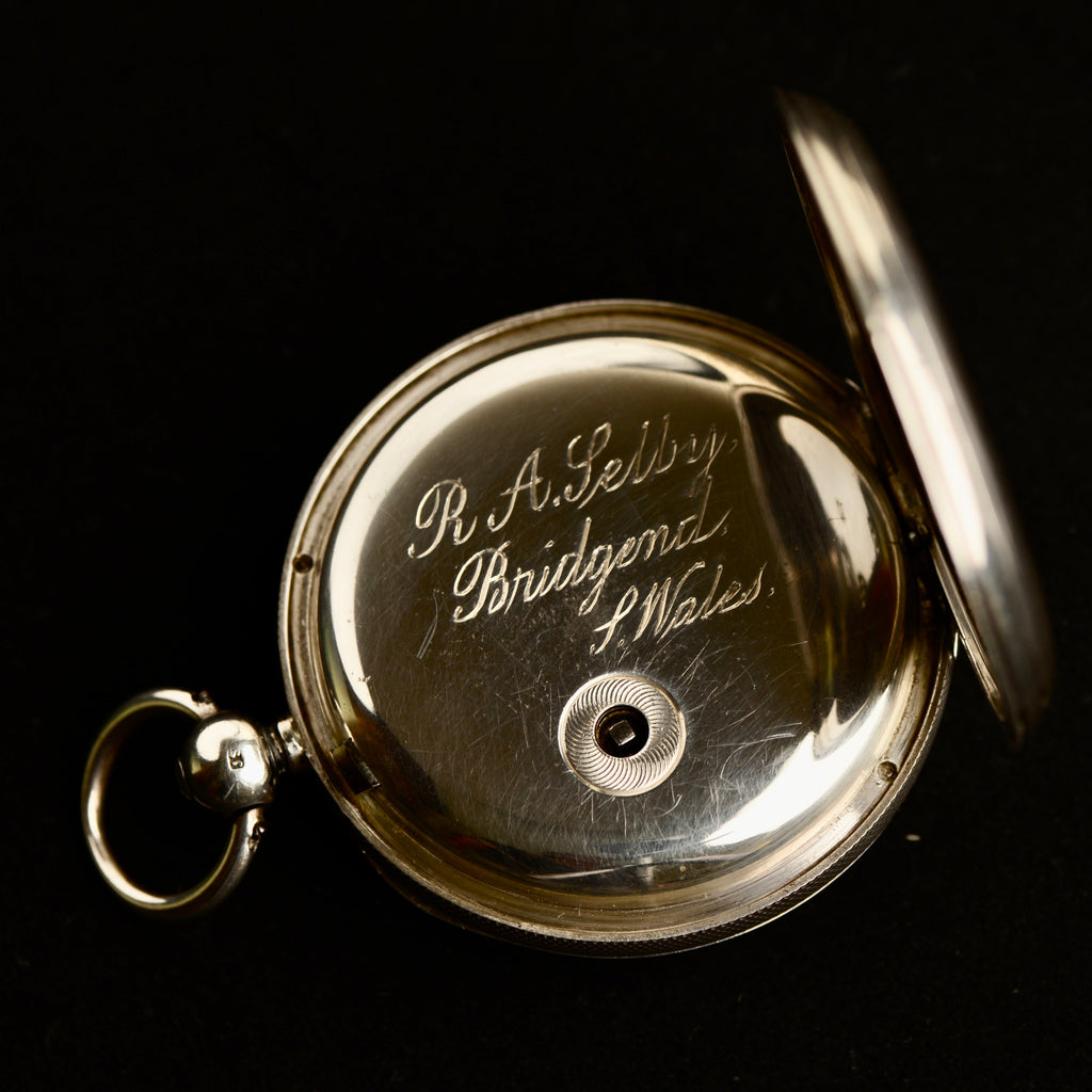 1882 J.W. Benson Victorian Silver Swing-Out Pocket Watch + Original Box