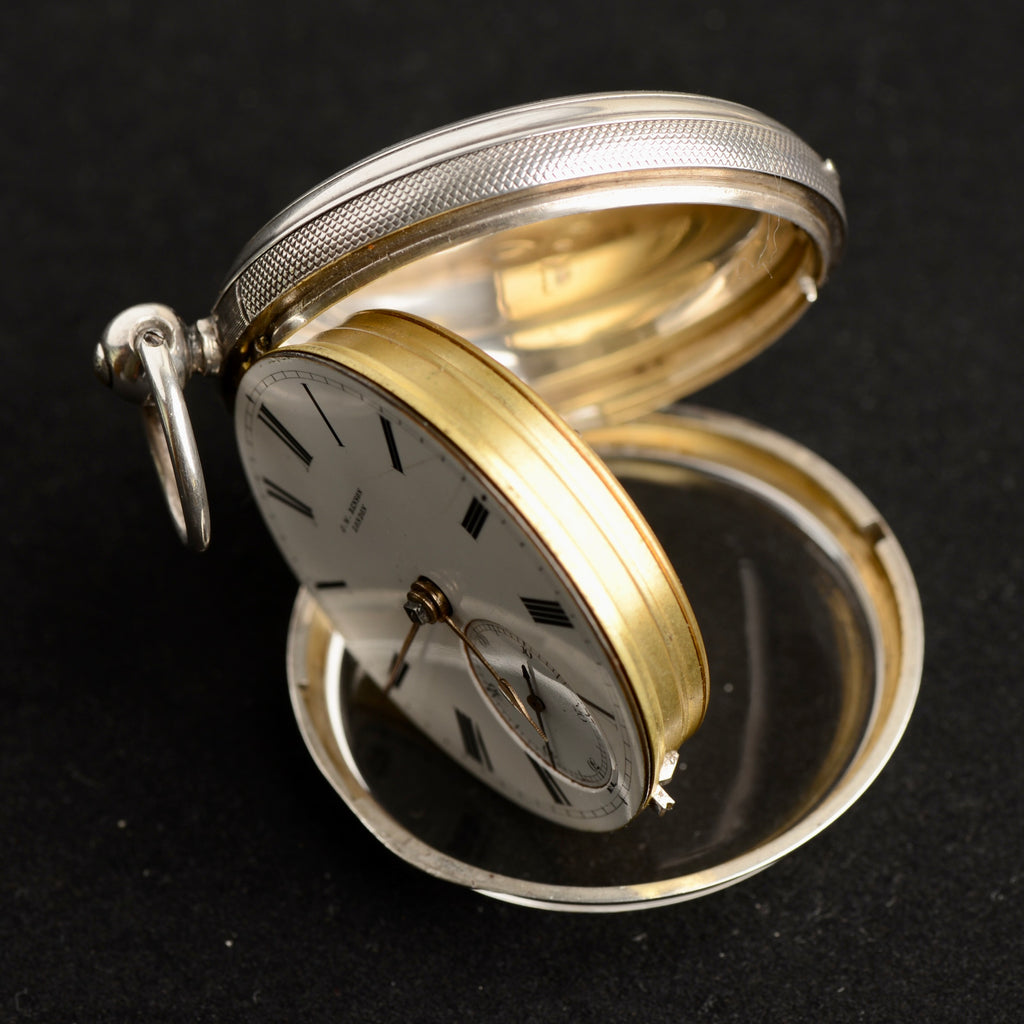 1882 J.W. Benson Victorian Silver Swing-Out Pocket Watch + Original Box