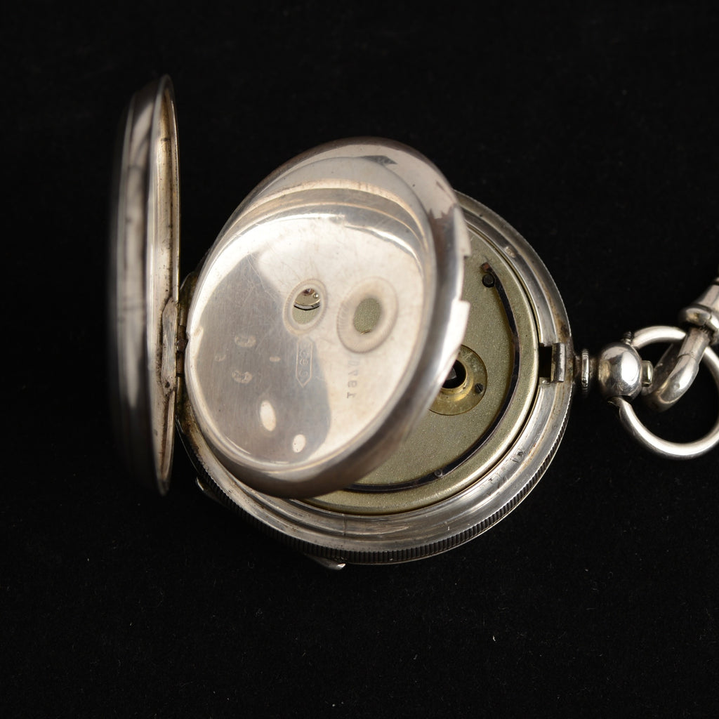 Circa 1910 Kendal & Dent London Silver Pocket Watch – Albert Chain, Photo Fob