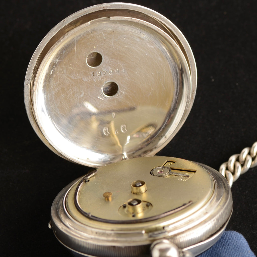 Circa 1910 Kendal & Dent London Silver Pocket Watch – Albert Chain, Photo Fob