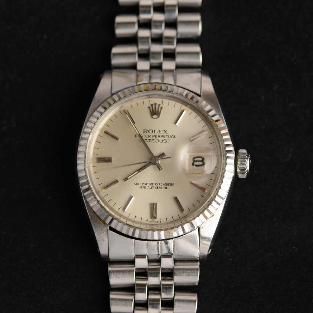 1966 Rolex Oyster Perpetual Date Ref. 1500 – Silver Dial, Fluted Bezel, Jubilee Bracelet