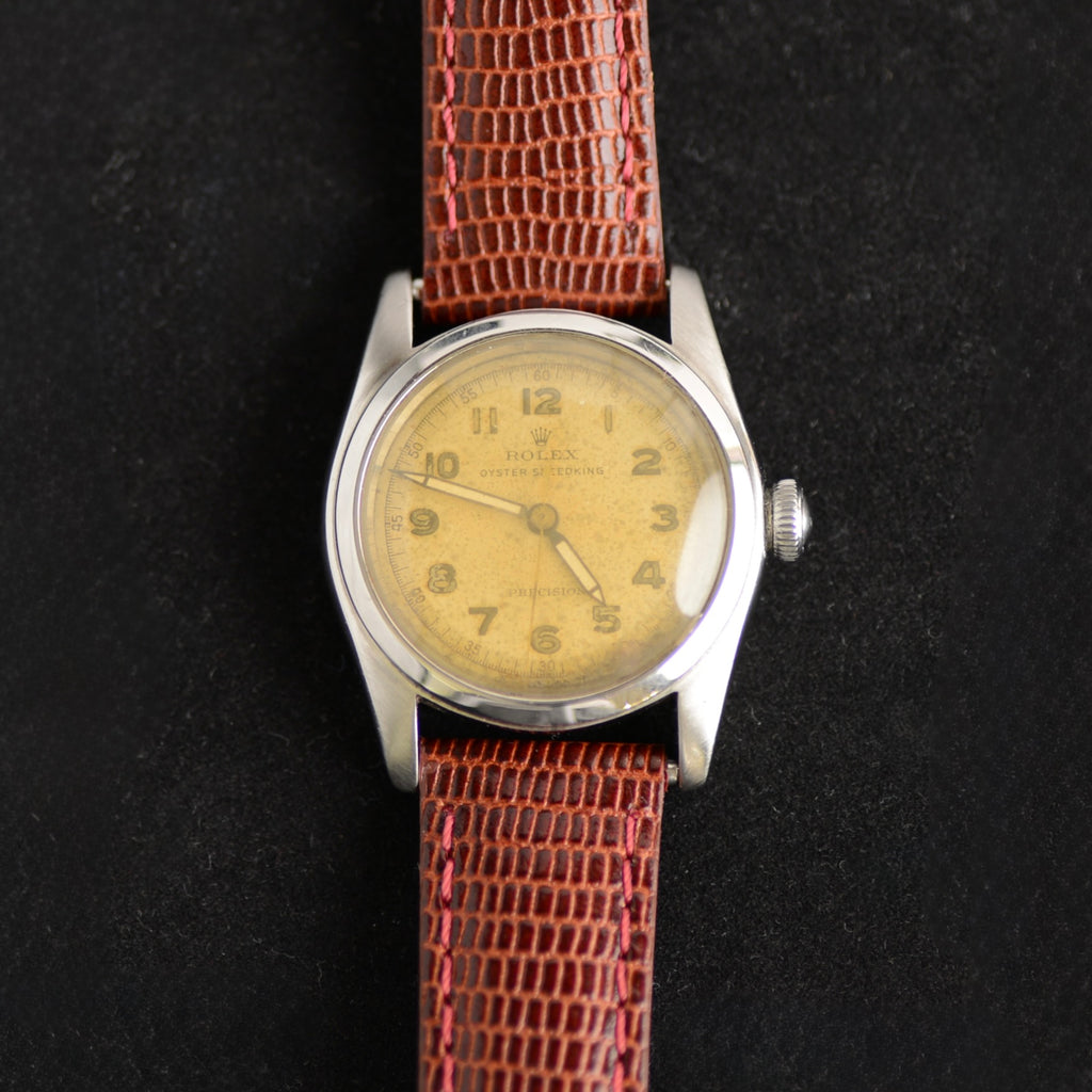 1940s Rolex Oyster Speedking Precision Ref. 5056 – Golden Patina Dial, Stainless Steel