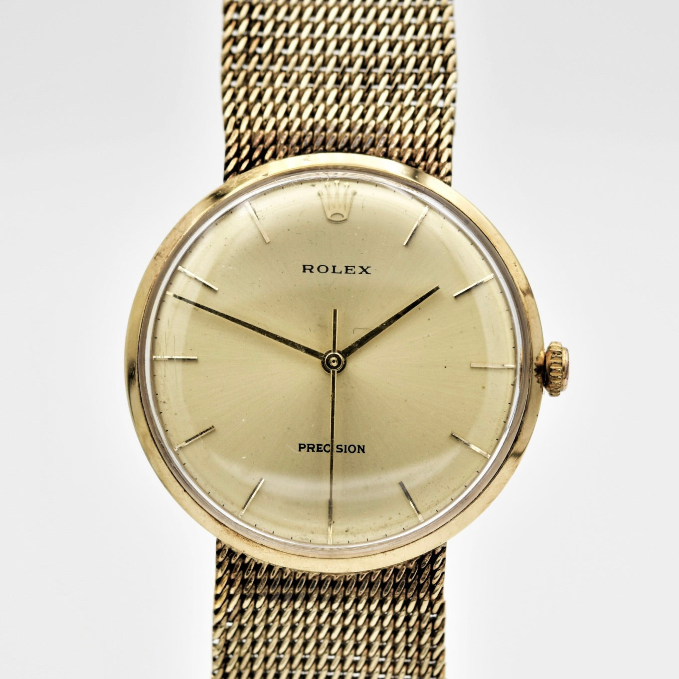 gold rolex dress watch VINTAGE Rolex Cocktail Dress 14k Yellow Gold 30gr Textured Linen 15mmx CollectorsWatches
