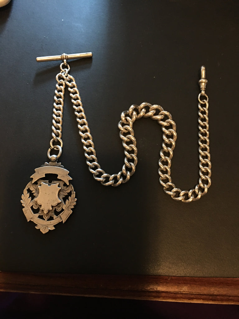 ENGLISH SILVER POCKET WATCH CHAIN    RESERVED