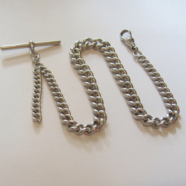 ENGLISH STERLING SILVER POCKET WATCH CHAIN Watch chains - Ashton-Blakey Vintage Watches