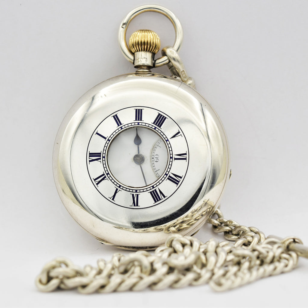ENGLISH - SILVER Demi-Hunter Pocket Watch Pocket Watches - Ashton-Blakey Vintage Watches