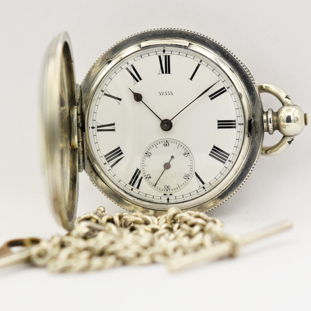 ENGLISH SILVER Pocket Watch with Chain Pocket Watches - Ashton-Blakey Vintage Watches