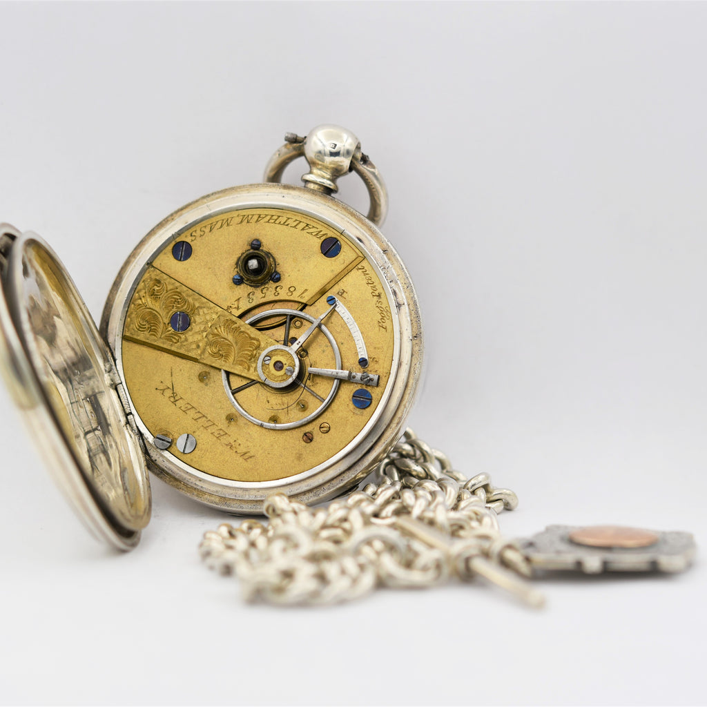 WALTHAM Silver Pocket watch with Chain Pocket Watches - Ashton-Blakey Vintage Watches