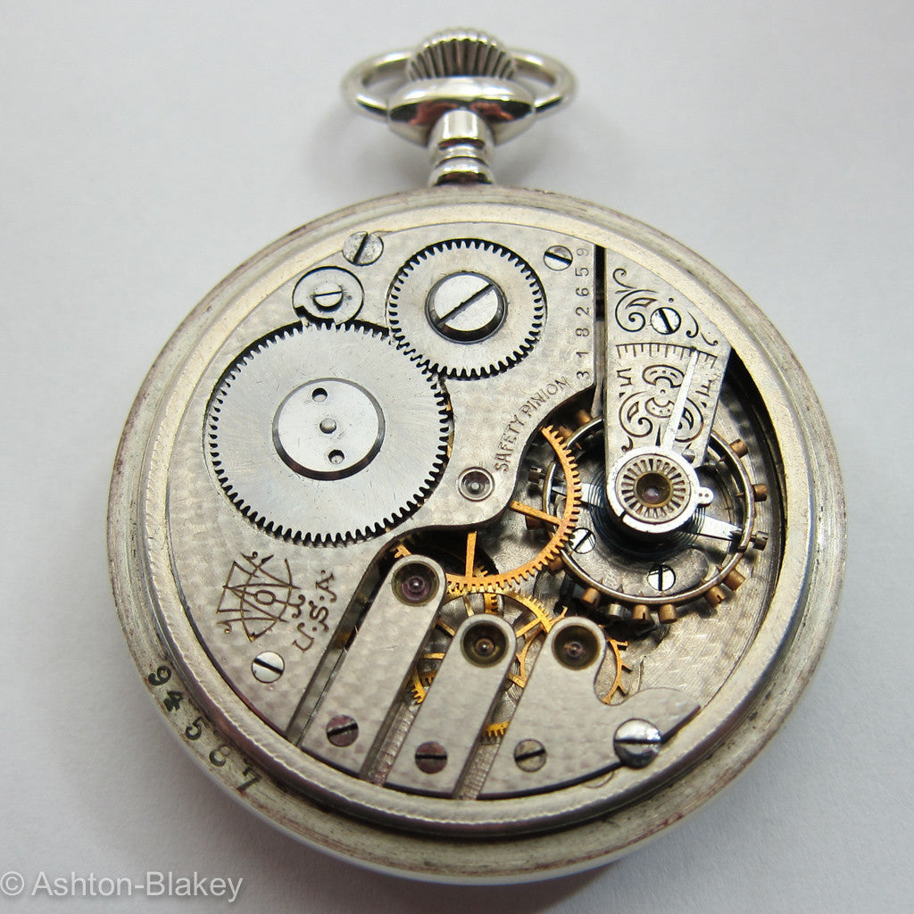 TRENTON open faced size 16 Pocket Watch Pocket Watches - Ashton-Blakey Vintage Watches