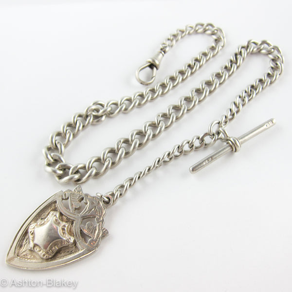 English Sterling silver Antique English Pocket Watch Chain Jewelry - Ashton-Blakey Vintage Watches
