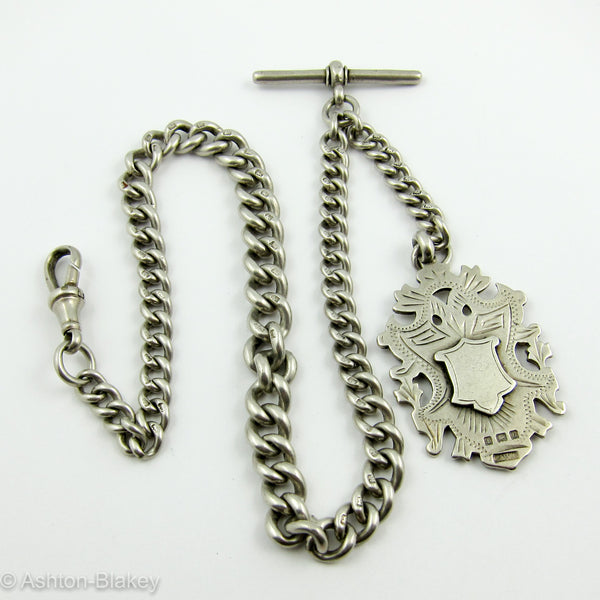 ENGLISH STERLING Very heavy Pocket Watch Chain Jewelry - Ashton-Blakey Vintage Watches