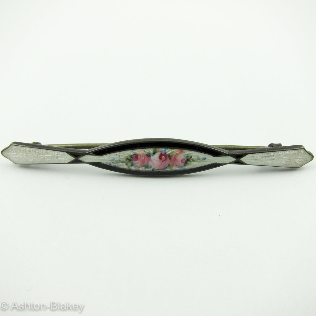 Victorian enamel and sterling silver blouse pin Jewelry - Ashton-Blakey Vintage Watches