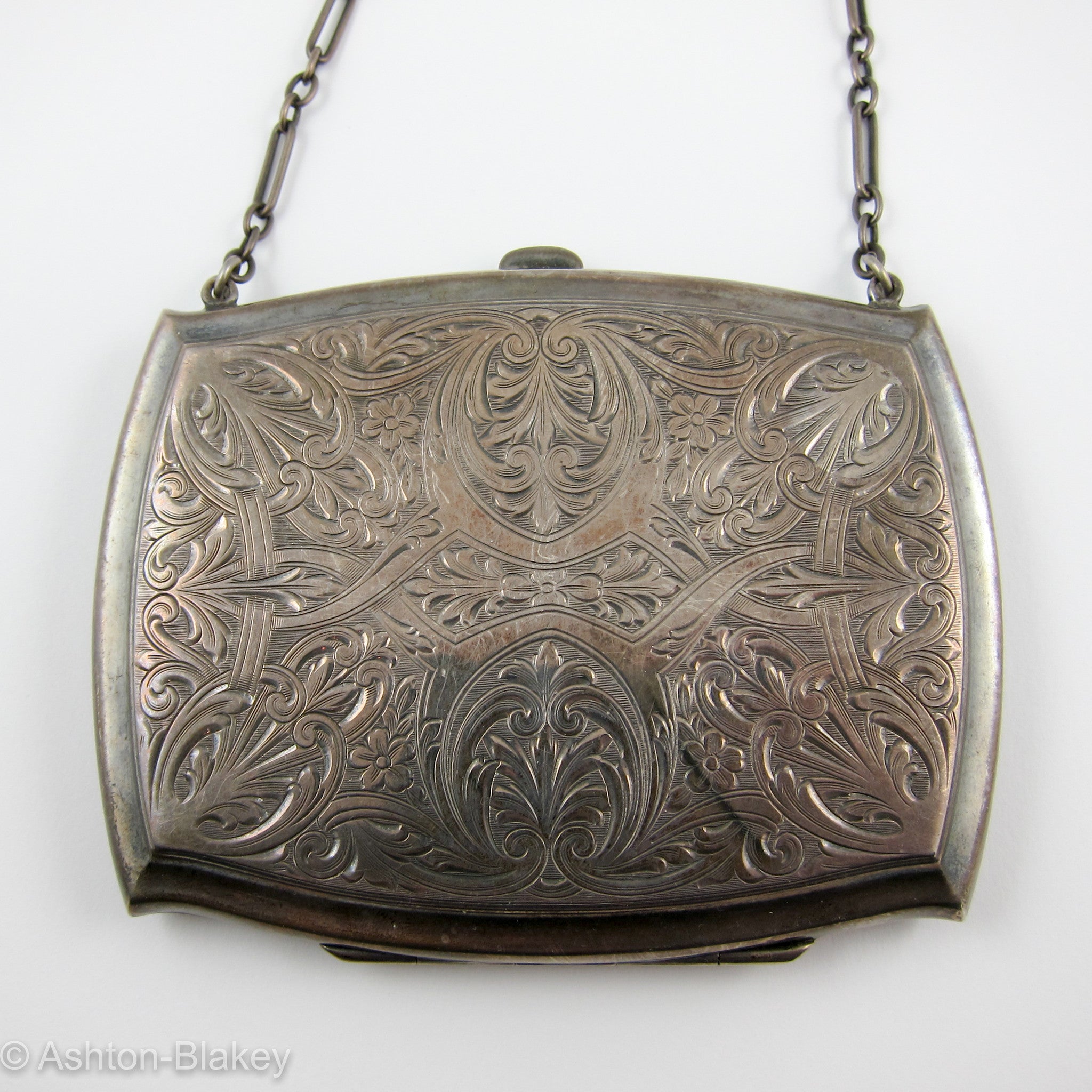STERLING SILVER evening purse with sterling silver chain - Ashton