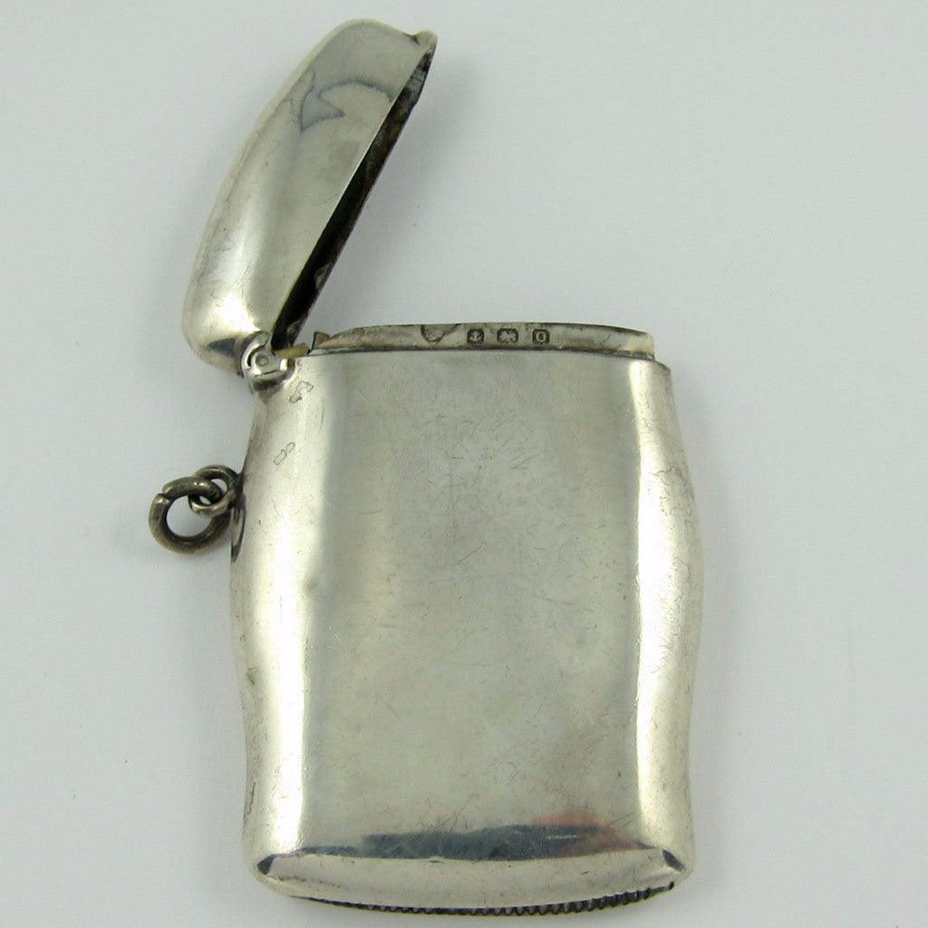 ENGLISH Sterling silver Match Safe hallmarked Birmingham Jewelry - Ashton-Blakey Vintage Watches