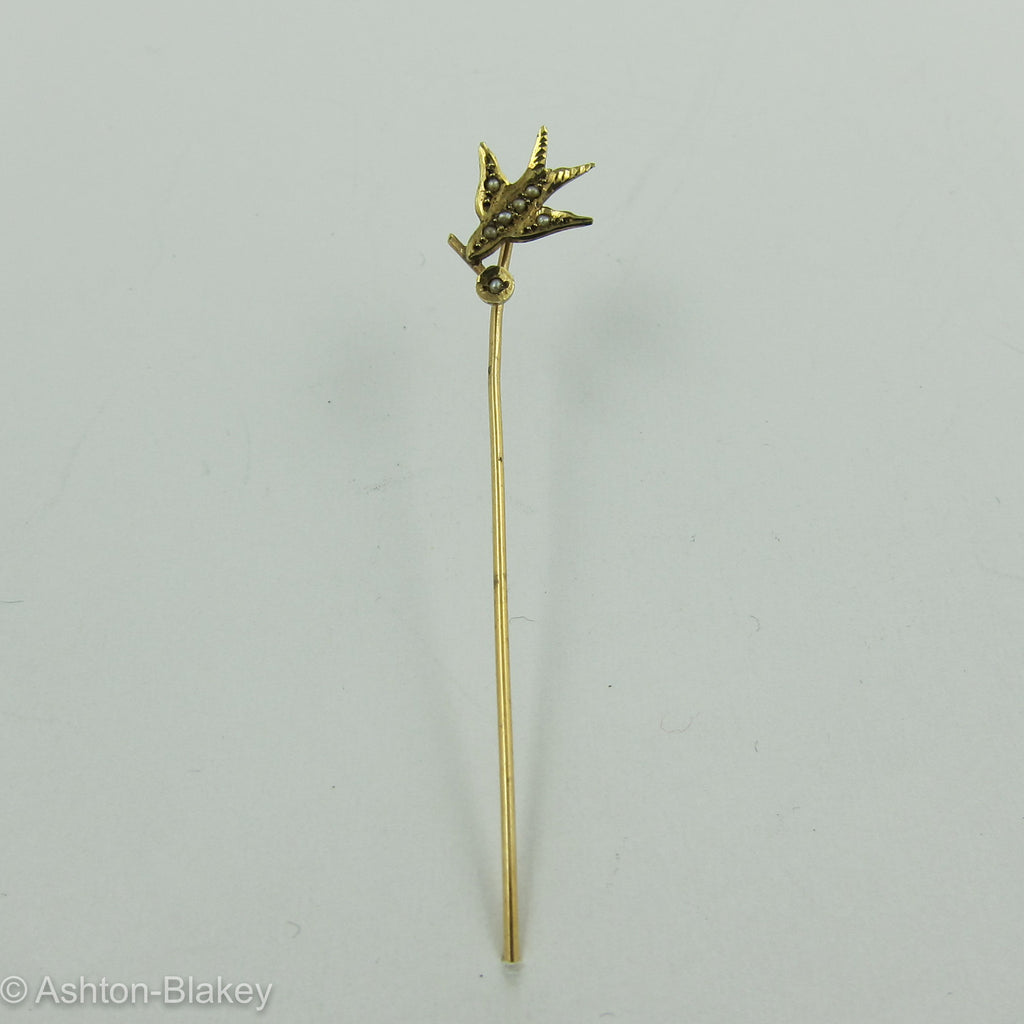 14k Gold Bird Stick Pin Jewelry - Ashton-Blakey Vintage Watches
