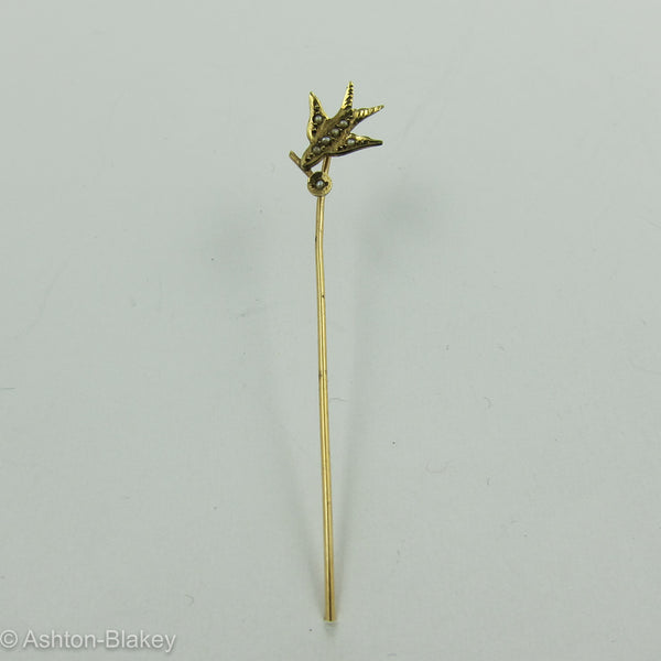 14k Gold Bird Stick Pin Jewelry - Ashton-Blakey Vintage Watches
