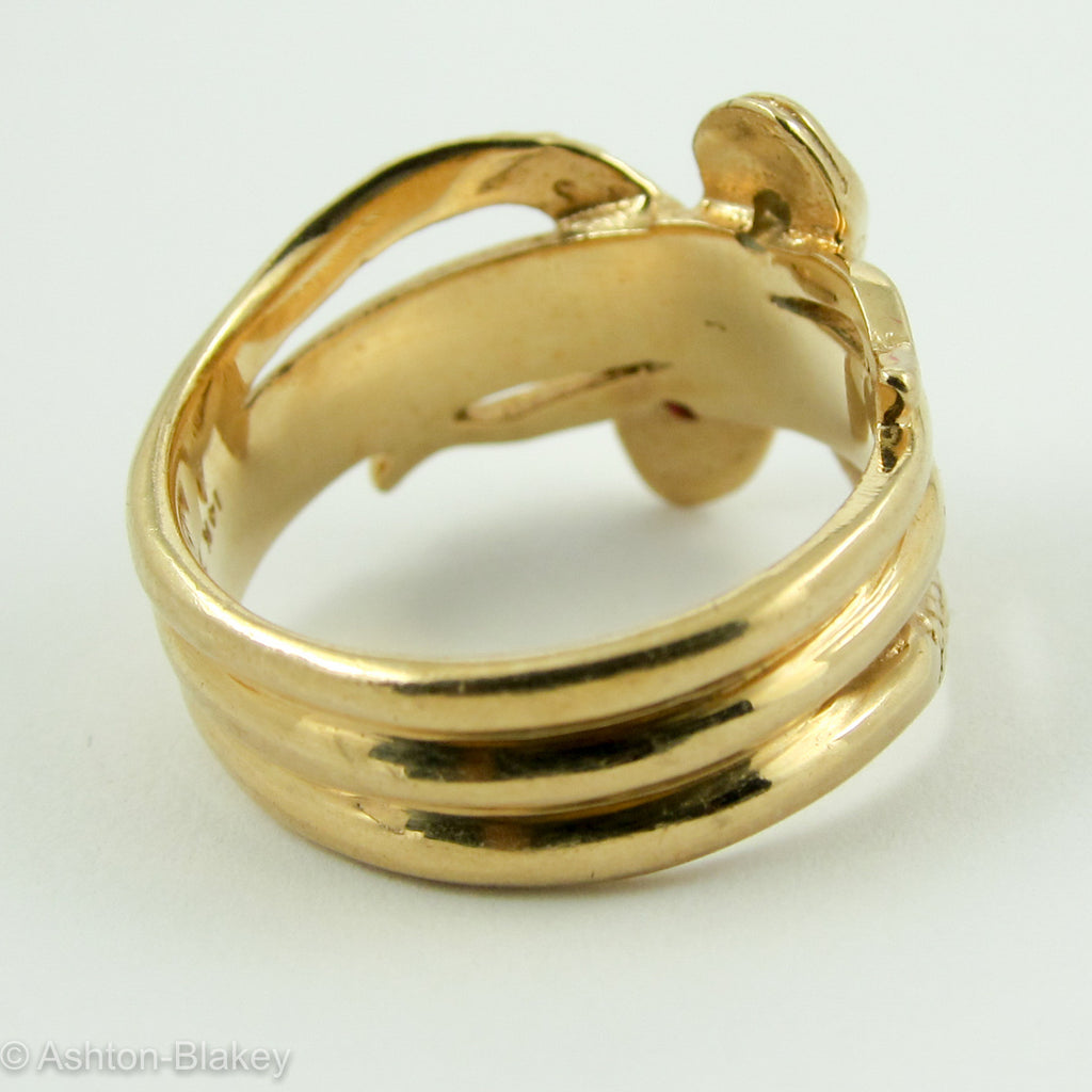 Man's/Ladies 14K Double Snake Ring -  SOLD Jewelry - Ashton-Blakey Vintage Watches