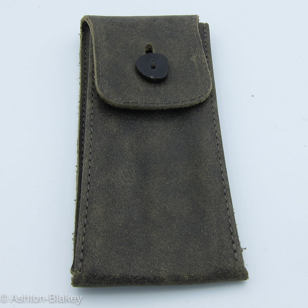 Hand Stitched Leather Pouch - Aged Moss  - Ashton-Blakey Vintage Watches