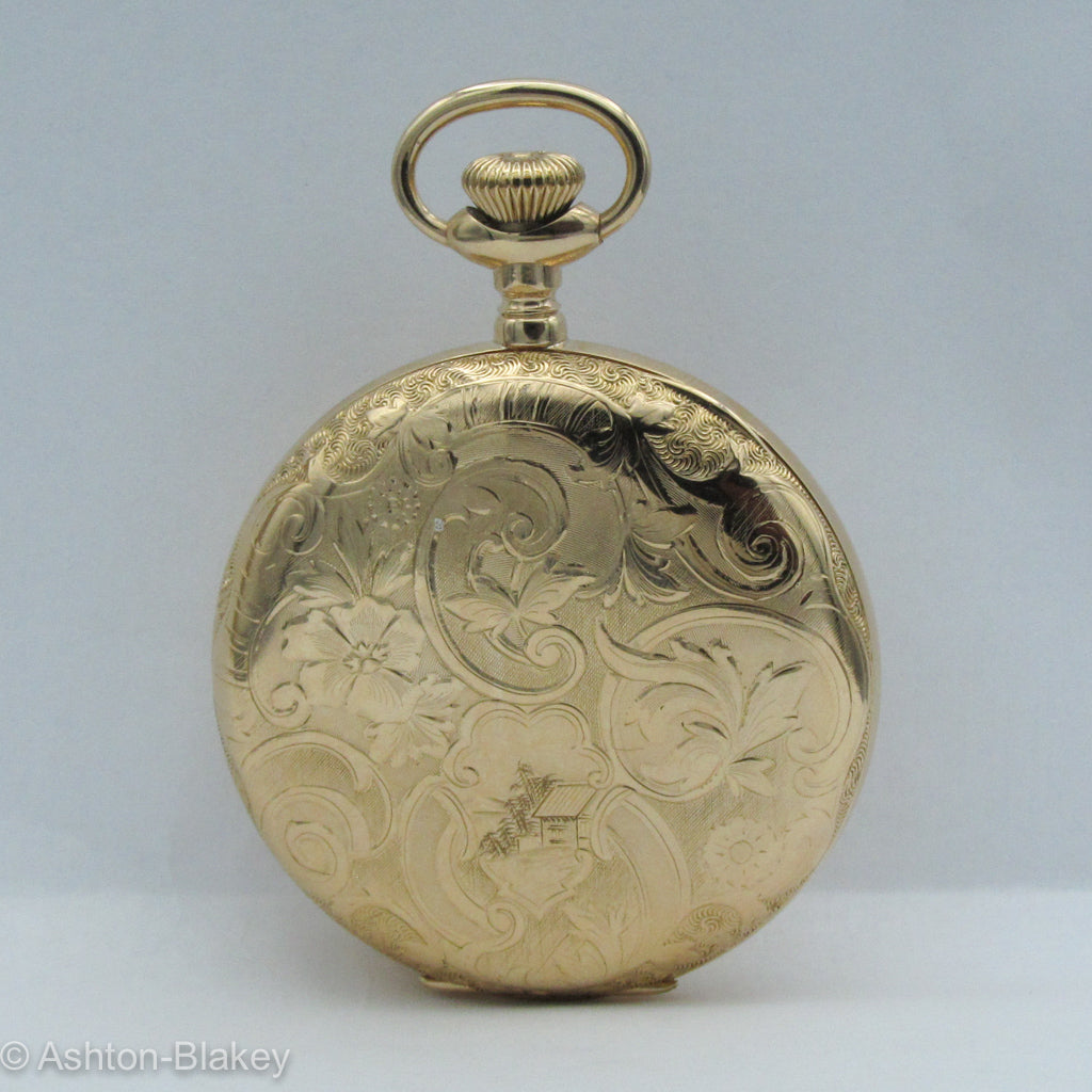 ELGIN E2393 CIRCA 1921 gold vintage pocket watch Ashton-Blakey