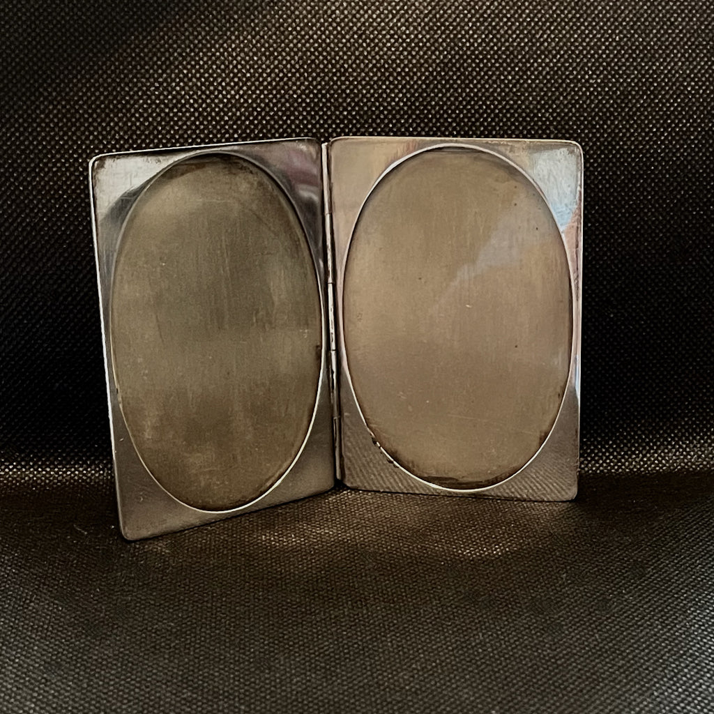 CARTIER DOUBLE PICTURE FRAME STERLING SILVER FROM WWII
