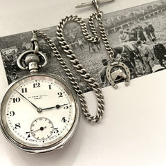 ENGLISH SILVER POCKET WATCH AND CHAIN - Ashton-Blakey 