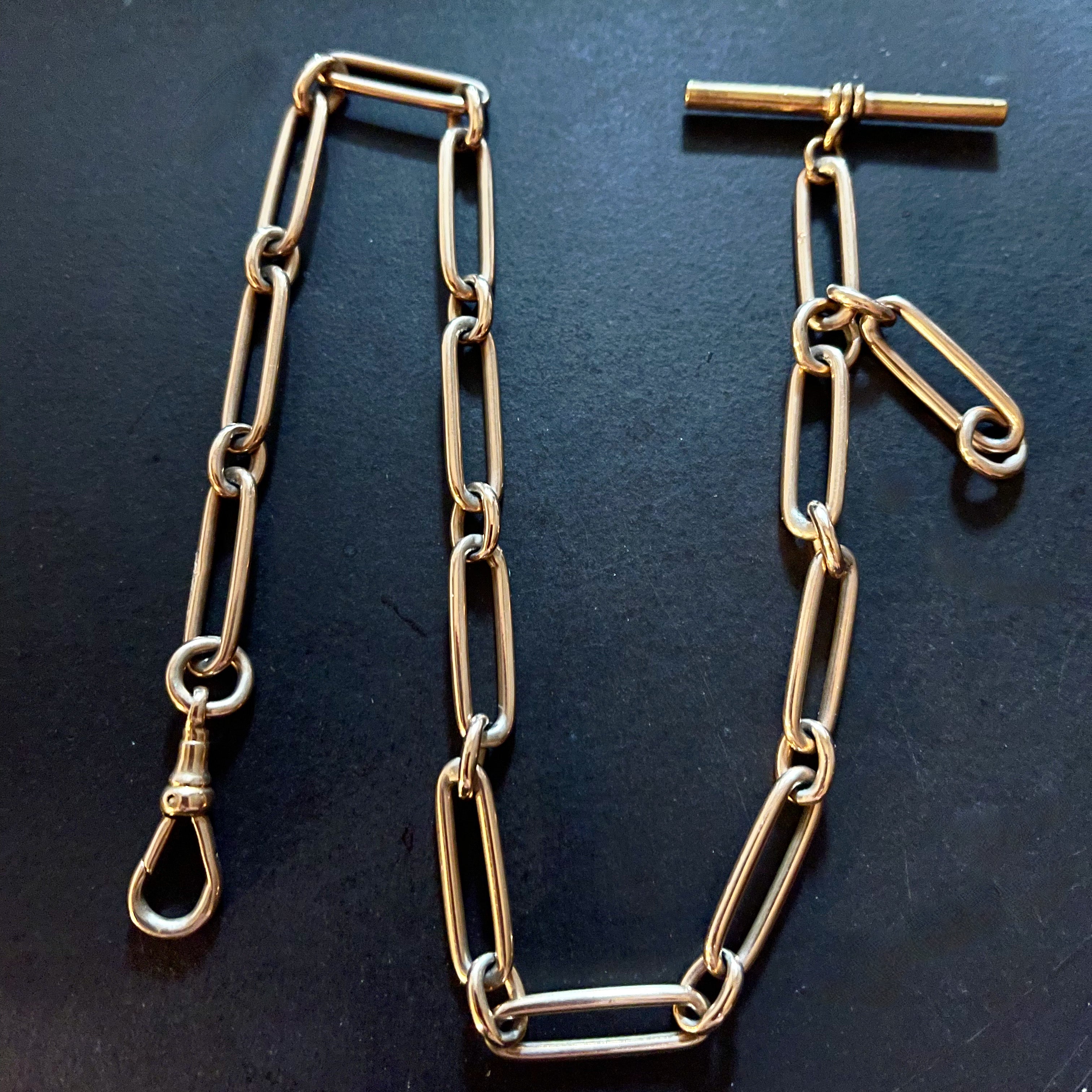 18K ROSE GOLD POCKET WATCH CHAIN Ashton-Blakey Vintage Watches