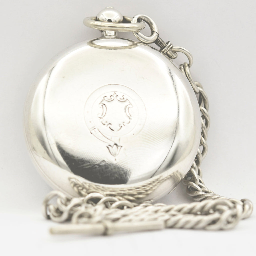WALTHAM Silver Pocket Watch with Chain Pocket Watches - Ashton-Blakey Vintage Watches