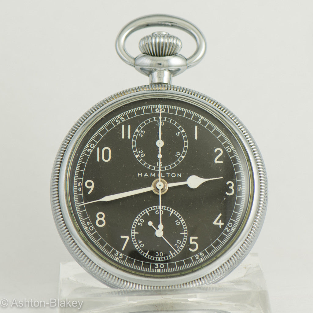 HAMILTON MODEL 23 MILITARY CHRONOGRAPH Pocket Watch Pocket Watches - Ashton-Blakey Vintage Watches